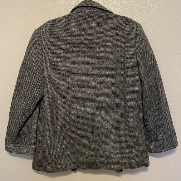 International Scene Blazer Women 7/8 Gray Tweed Vintage Pure New Wool Lines - Picture 8 of 8